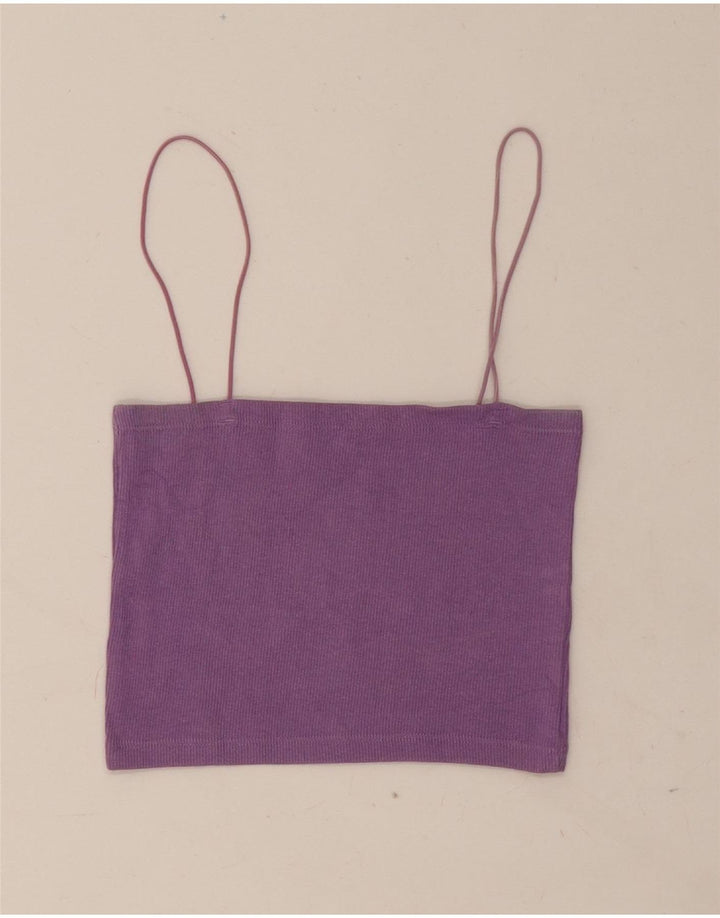 Zara Womens Crop Cami Top UK 12 Medium Purple