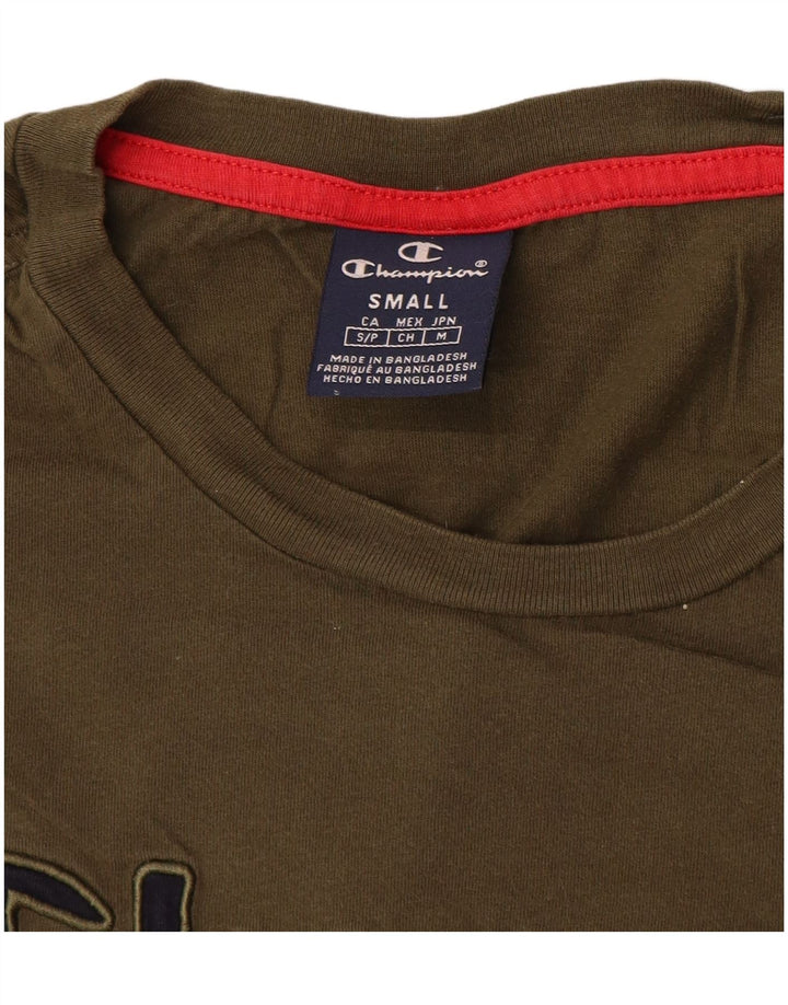 Champion Kvinder Oversized Grafisk T-Shirt Top UK 10 Small Khaki