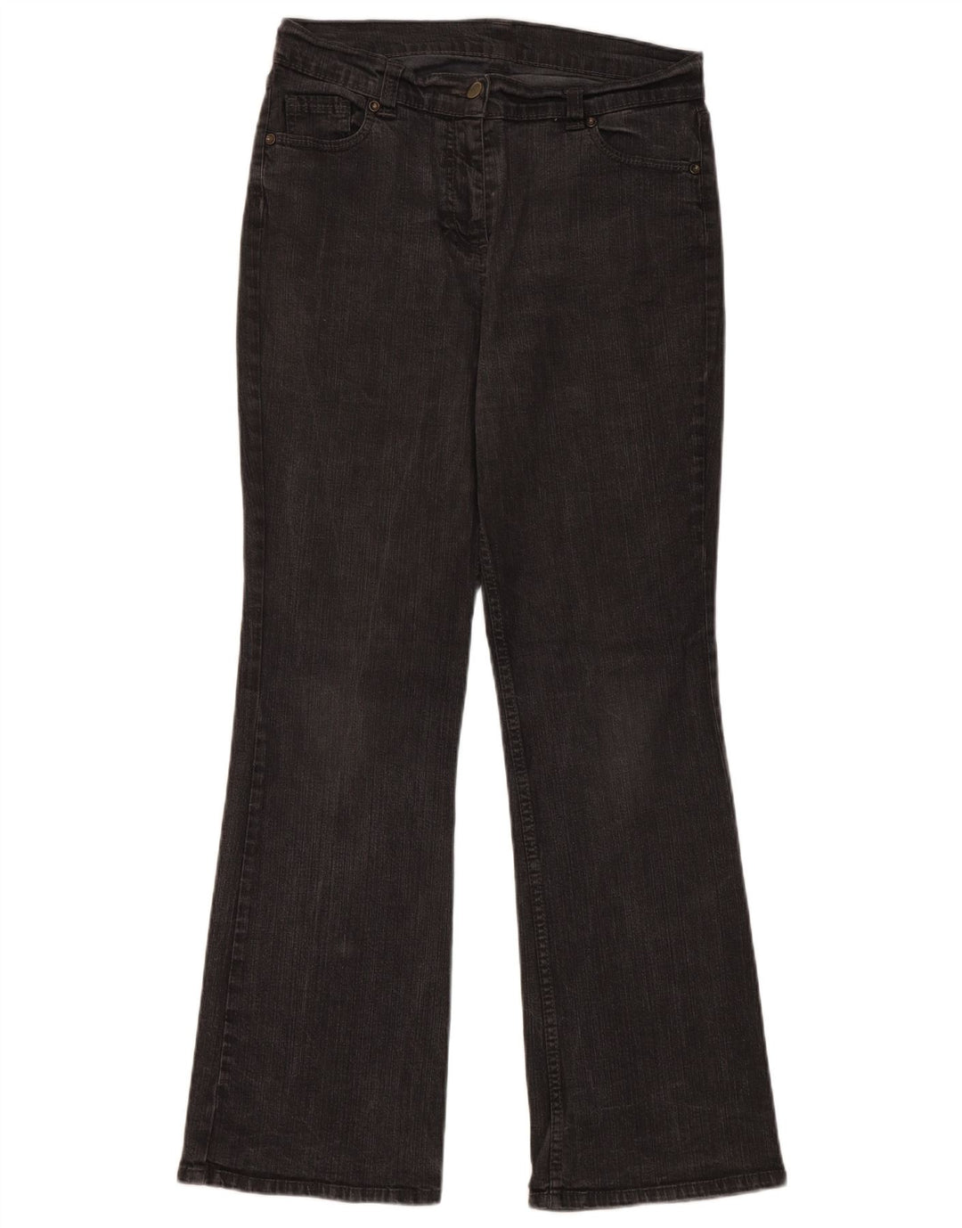 Marks & Spencer Dame Bootcut Jeans UK 12 Medium W30 L29 Sort Bomuld