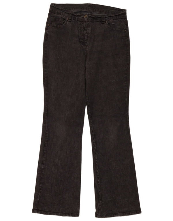 Marks & Spencer Dame Bootcut Jeans UK 12 Medium W30 L29 Sort Bomuld