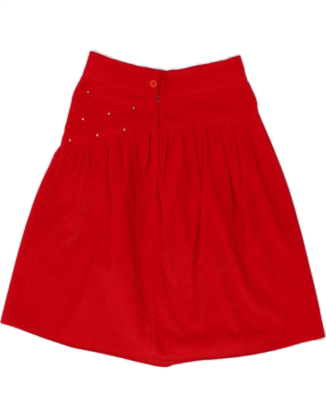VINTAGE Womens A-Line Skirt W24 XS Red Cotton Vintage Vintage and Second-Hand Vintage from Messina Hembry 