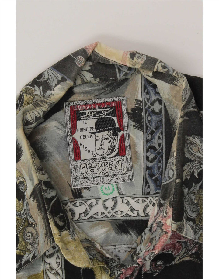 Vintage herreskjorte medium flerfarvet patchwork