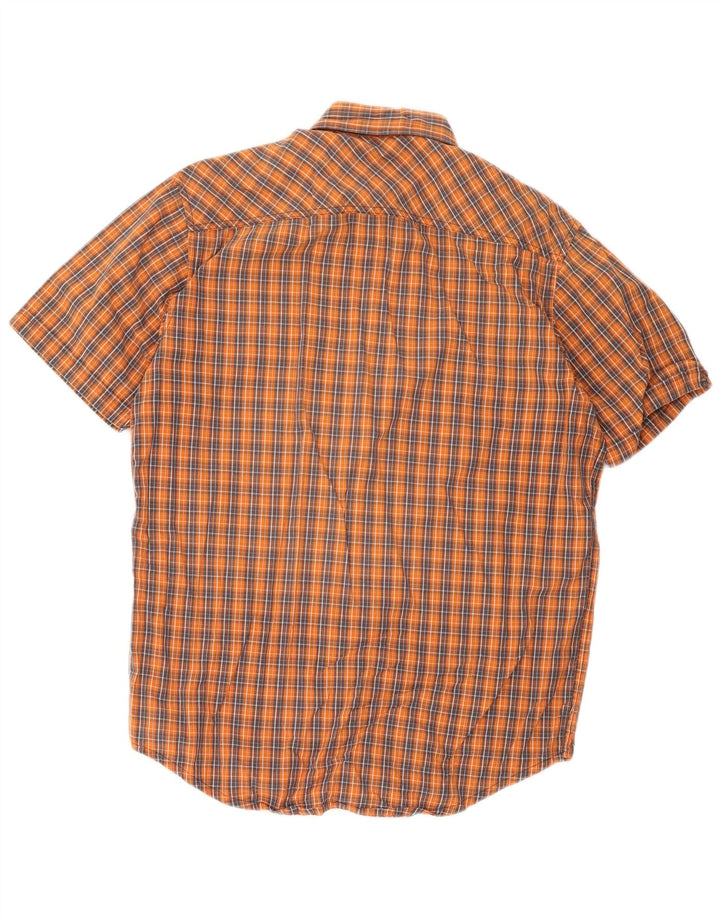 Timberland Kortærmet Herreskjorte Medium Orange Ternet Bomuld