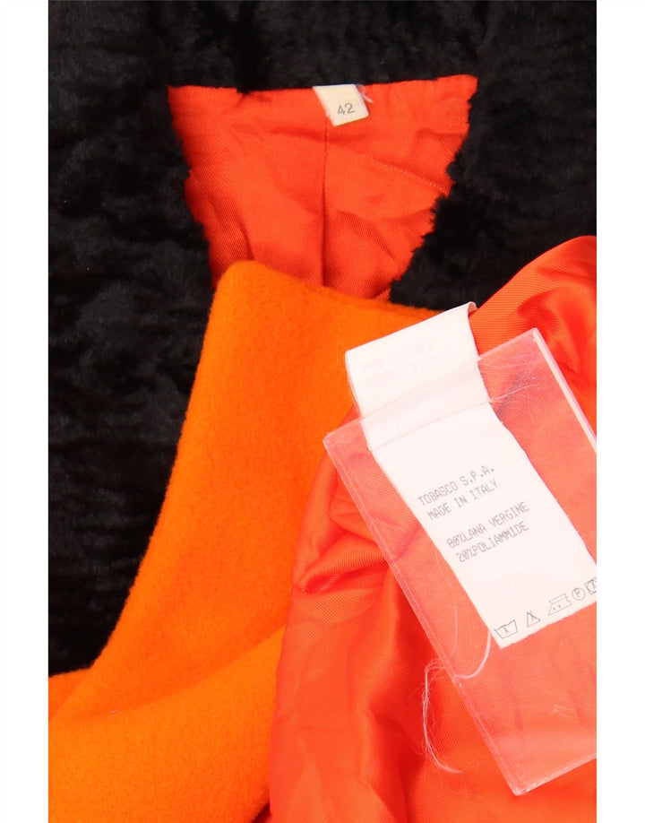 Vintage Dame Dobbeltradet Blazer Jacket UK 14 Medium Orange