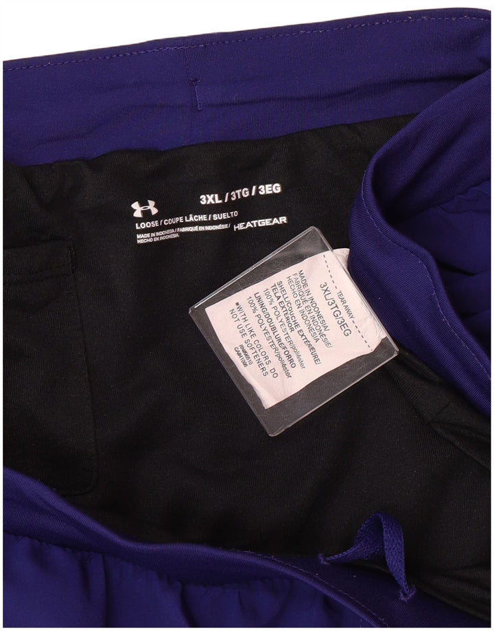 UNDER ARMOUR Dame Heat Gear Sports Shorts UK 22 3XL Navy Blue Polyester