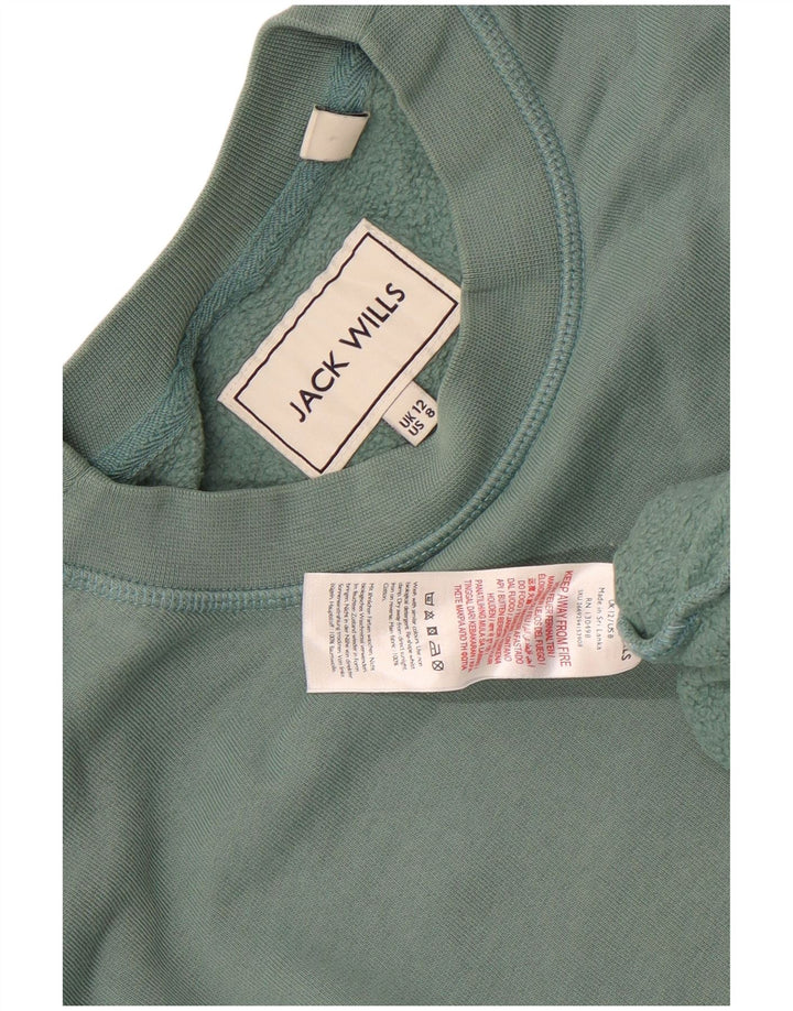 Jack Wills Dame Oversized Sweatshirt Jumper UK 12 Medium Grøn Bomuld