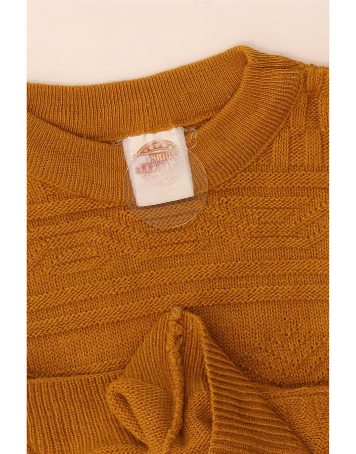 Vintage Herre Turtle Neck Jumper Sweater IT 48/50 Medium Yellow