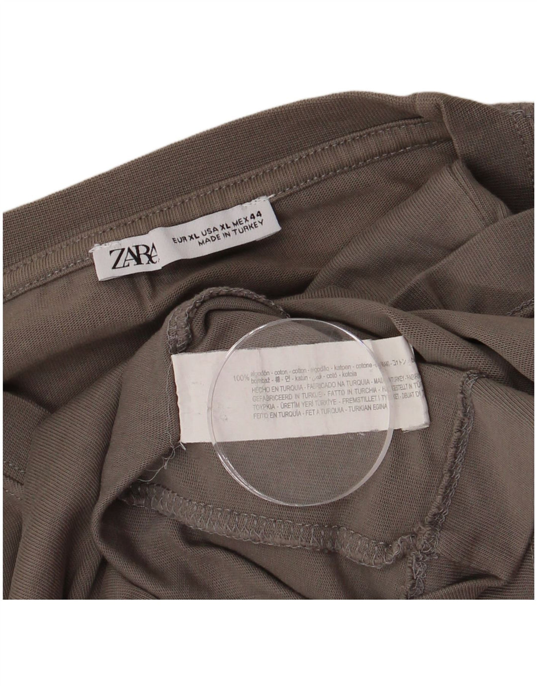 ZARA Herre T-Shirt Top XL Grå Bomuld