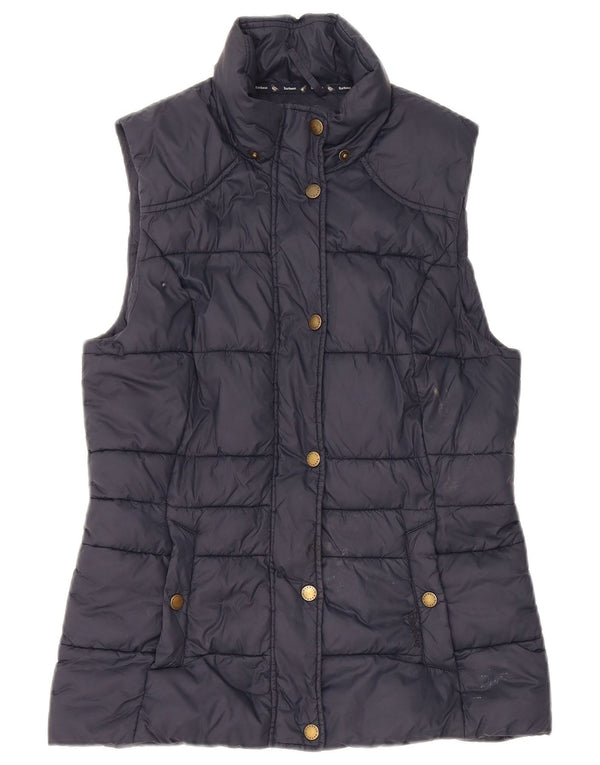 Barbour Womens Polstret Gilet UK 8 Small Navy Blue Polyamide