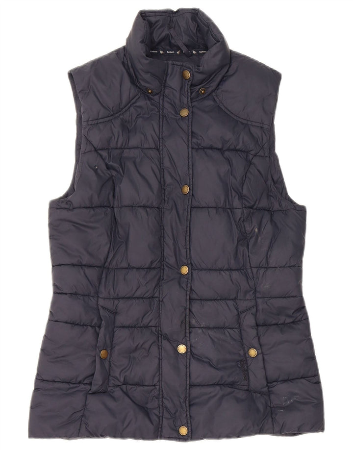 Barbour Womens Polstret Gilet UK 8 Small Navy Blue Polyamide