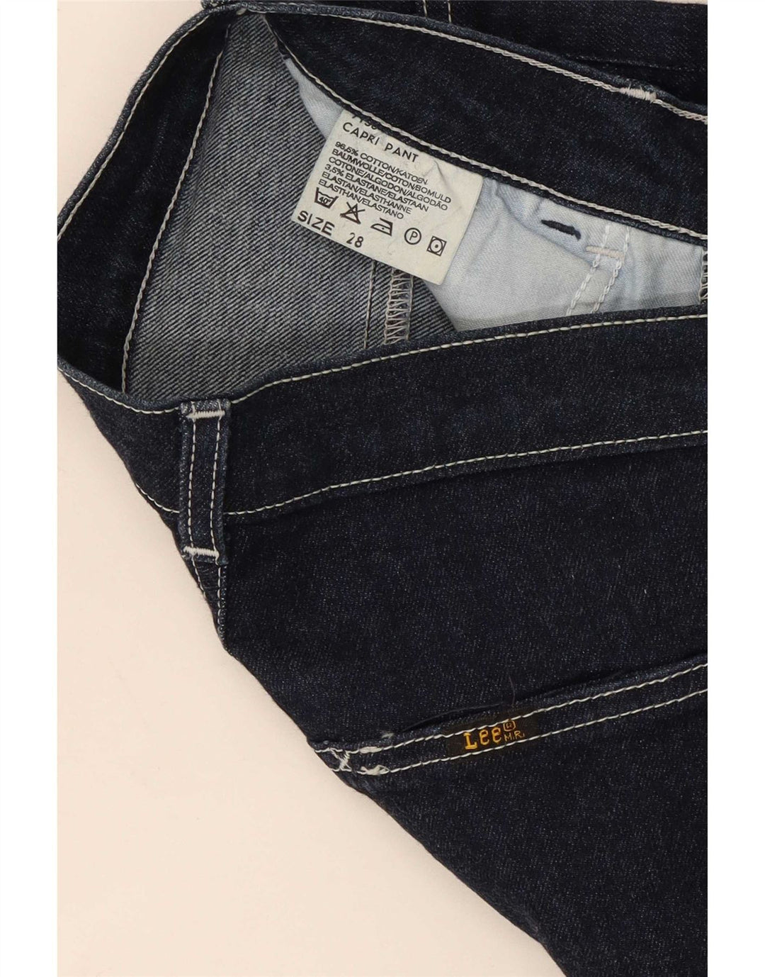 Lee Dame Capri Jeans W28 L23 Marineblå Bomuld