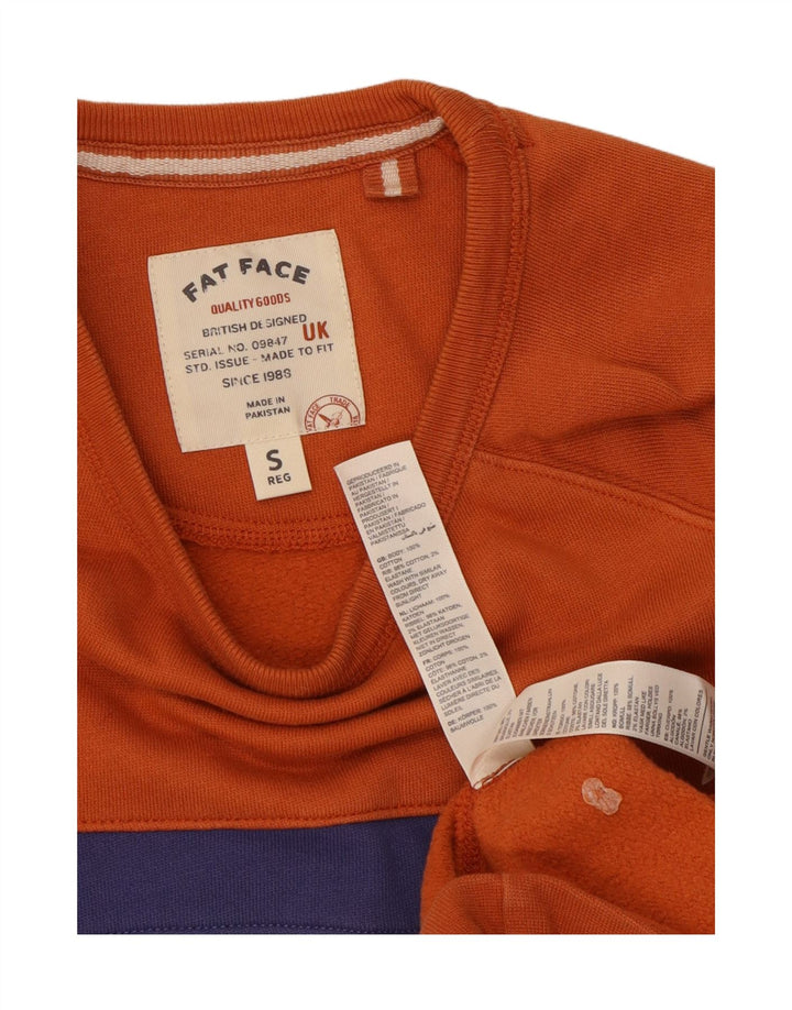 Fat Face Herre Sweatshirt Jumper Lille Orange Colourblock Bomuld
