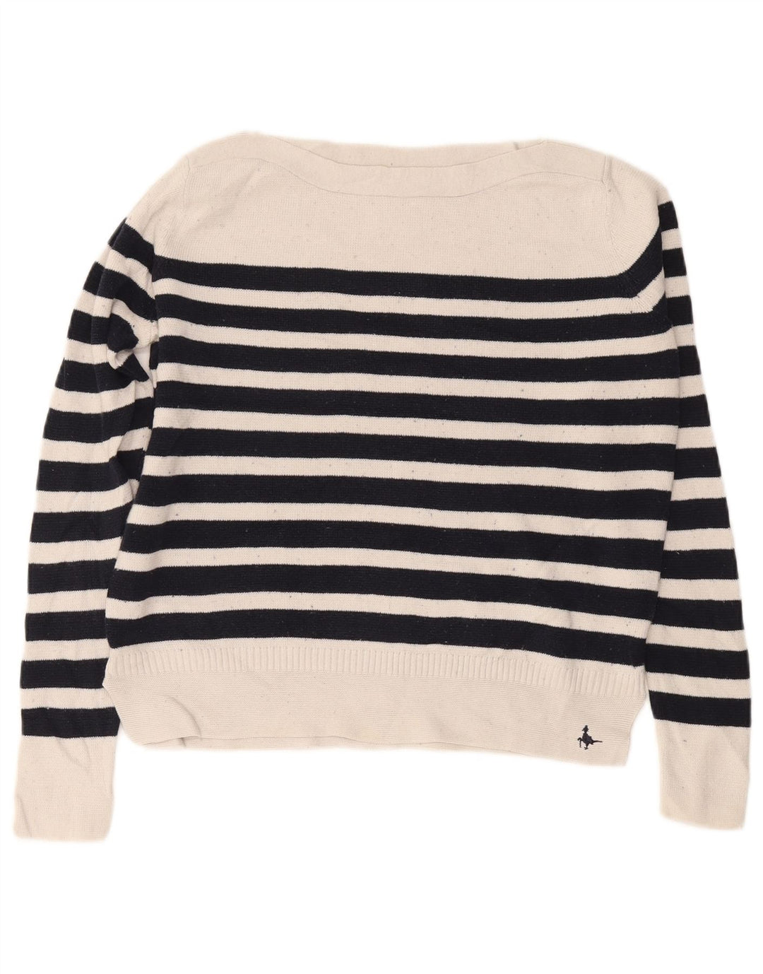 JACK WILLS Dame Oversized Boat Neck Jumper Sweater UK 8 Small Navy Blue