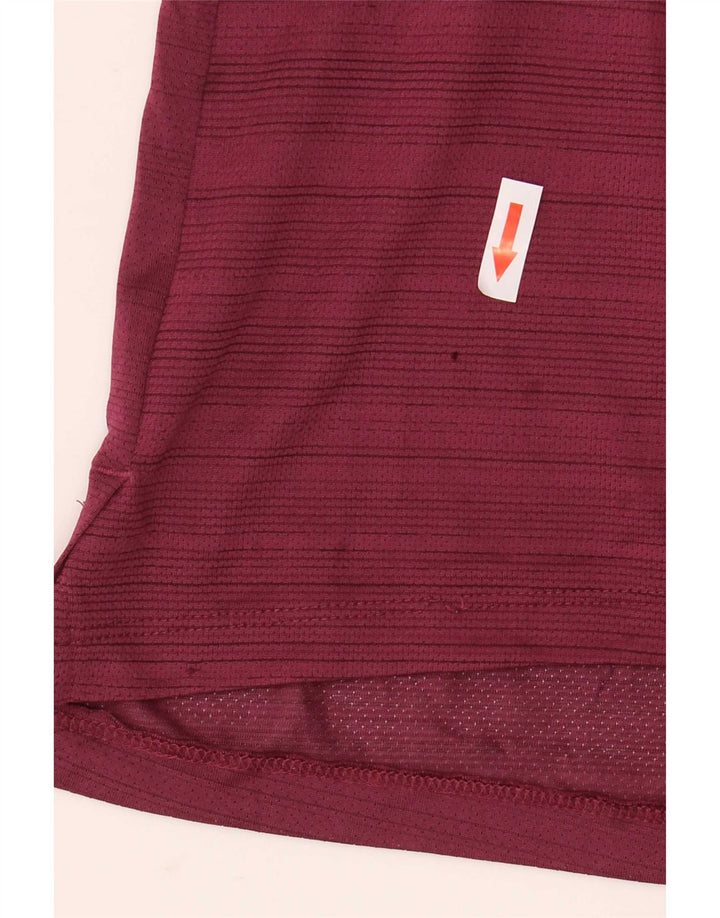 Nike Herre Dri Fit T-shirt Top Stor Bourgogne stribet polyester