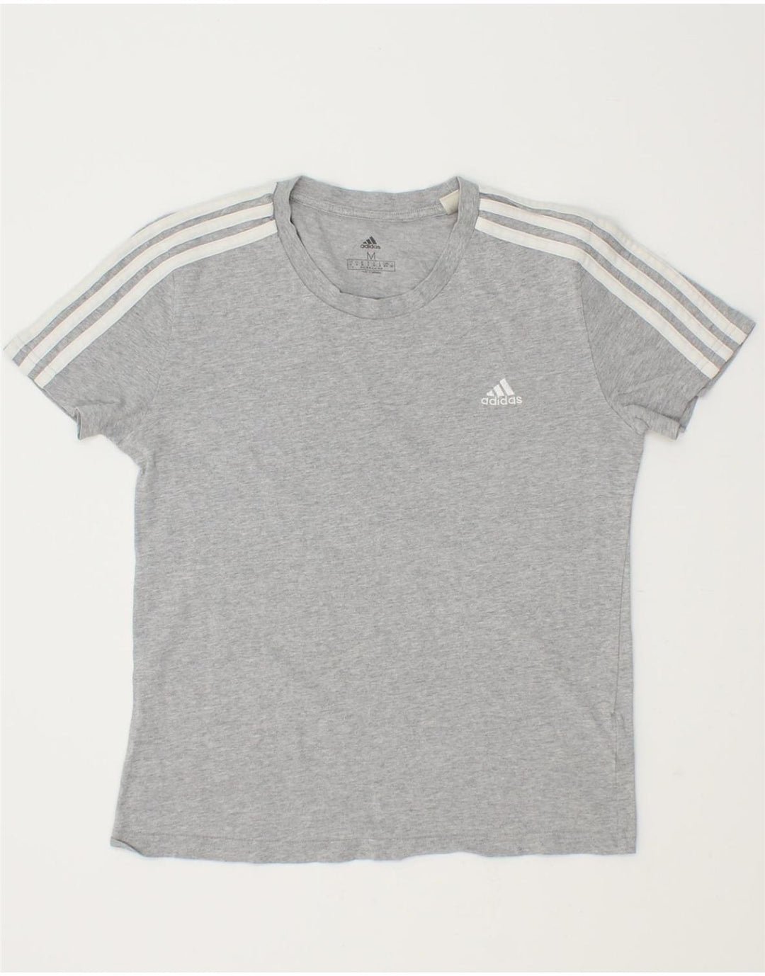 ADIDAS Womens T-Shirt Top UK 12/14 Medium Grey Cotton Vintage Adidas and Second-Hand Adidas from Messina Hembry 