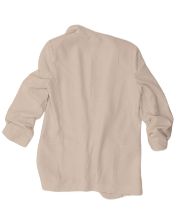 Zara Dame 3/4 ærmet åben blazerjakke UK 10 Small White