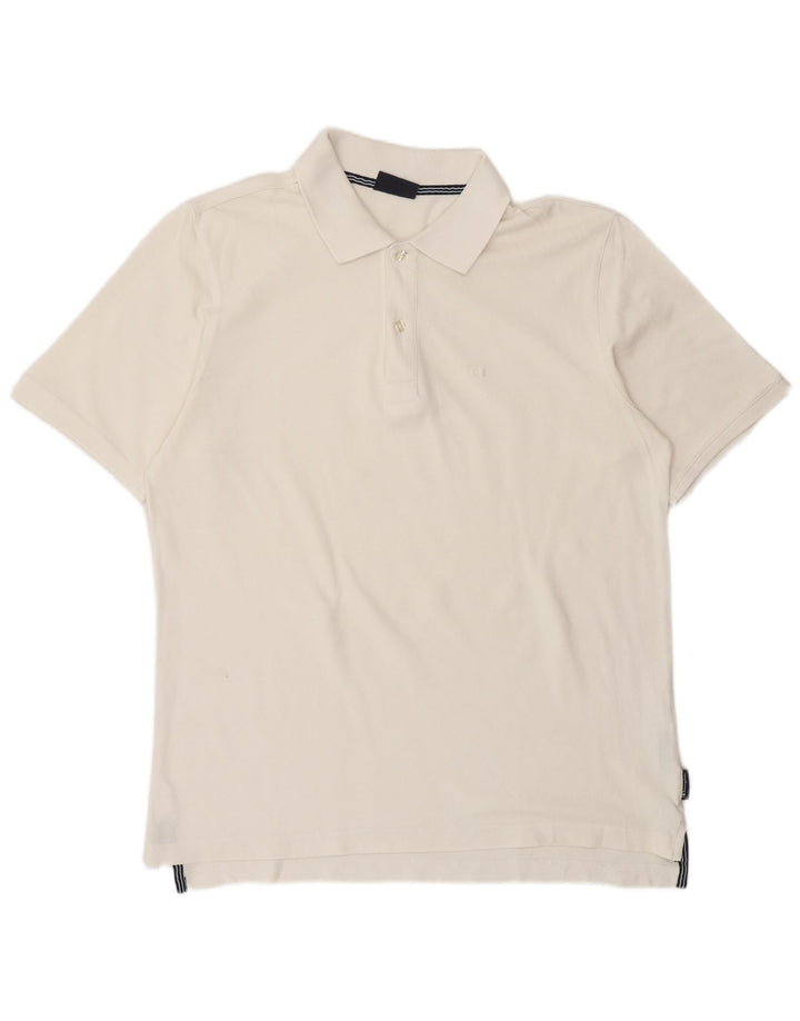 CHAMPION Mens Polo Shirt Medium White Cotton
