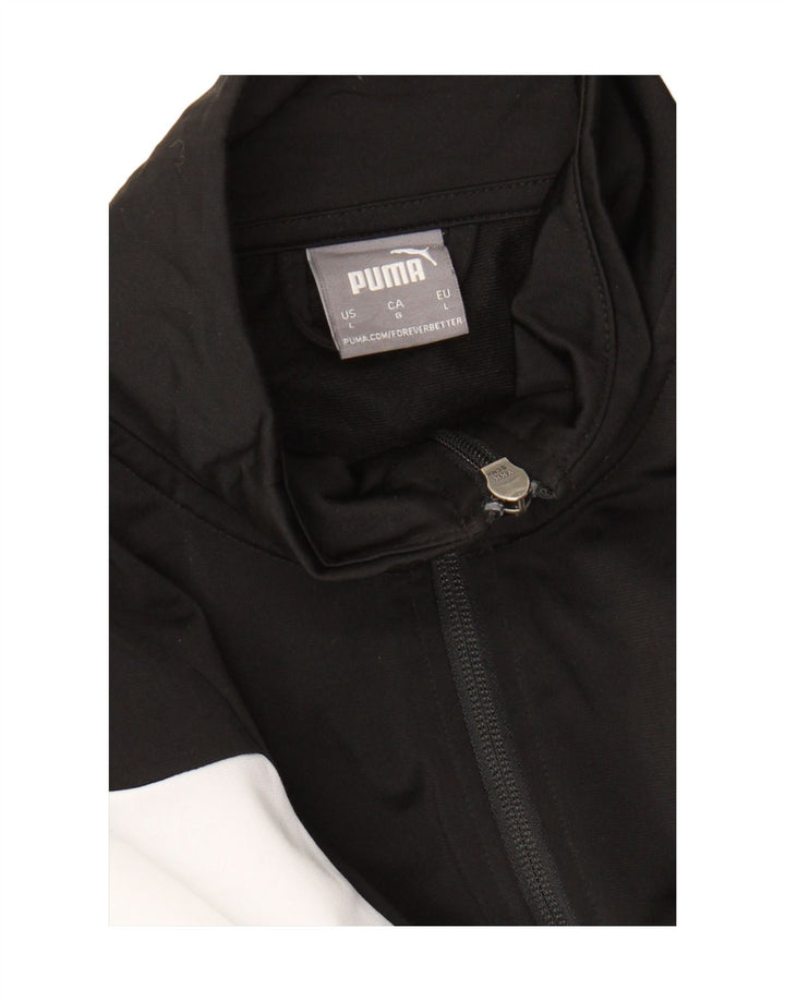PUMA Mens Tracksuit Top Jacket Large Black Colourblock