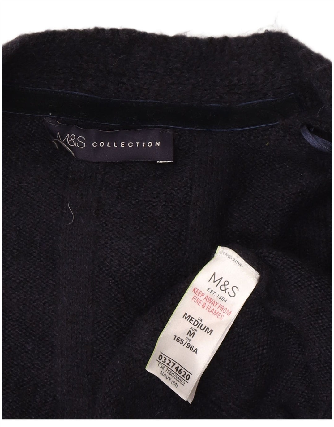 Marks & Spencer Dame Longline Cardigan Sweater UK 14 Medium Navy Blue