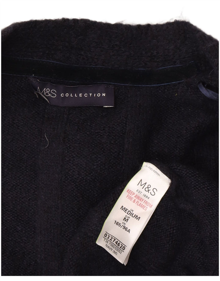 Marks & Spencer Dame Longline Cardigan Sweater UK 14 Medium Navy Blue