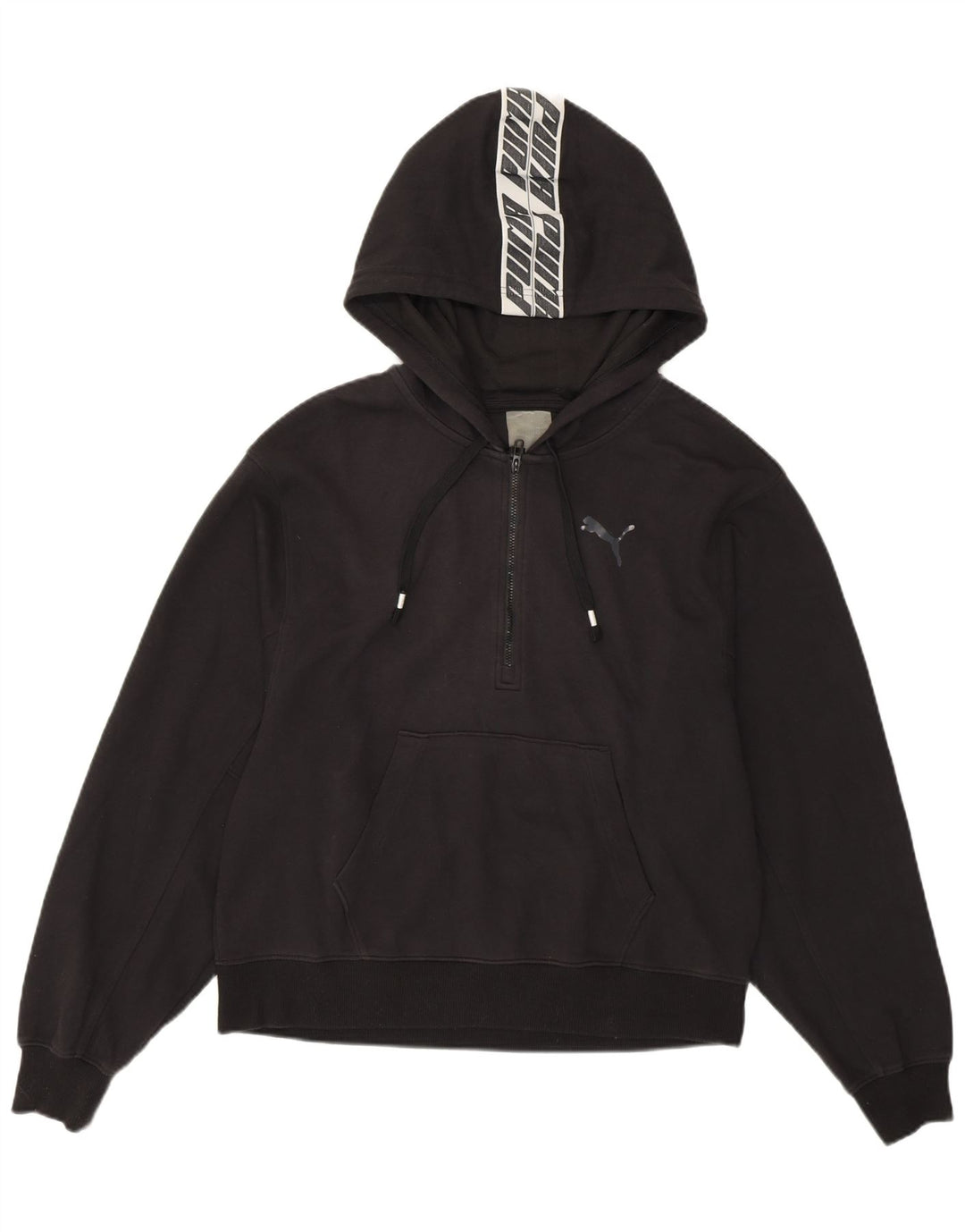 PUMA Grafisk hættetrøje til kvinder UK 16 Stor sort bomuld