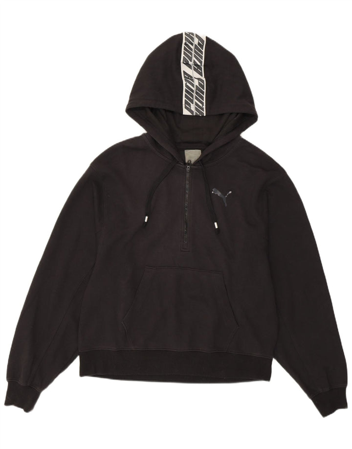 PUMA Grafisk hættetrøje til kvinder UK 16 Stor sort bomuld
