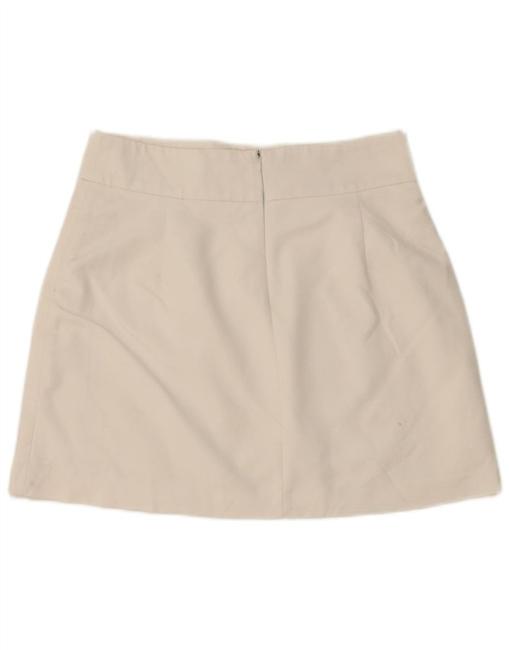 Zara Dame Mini Nederdel Medium W28 Hvid Bomuld