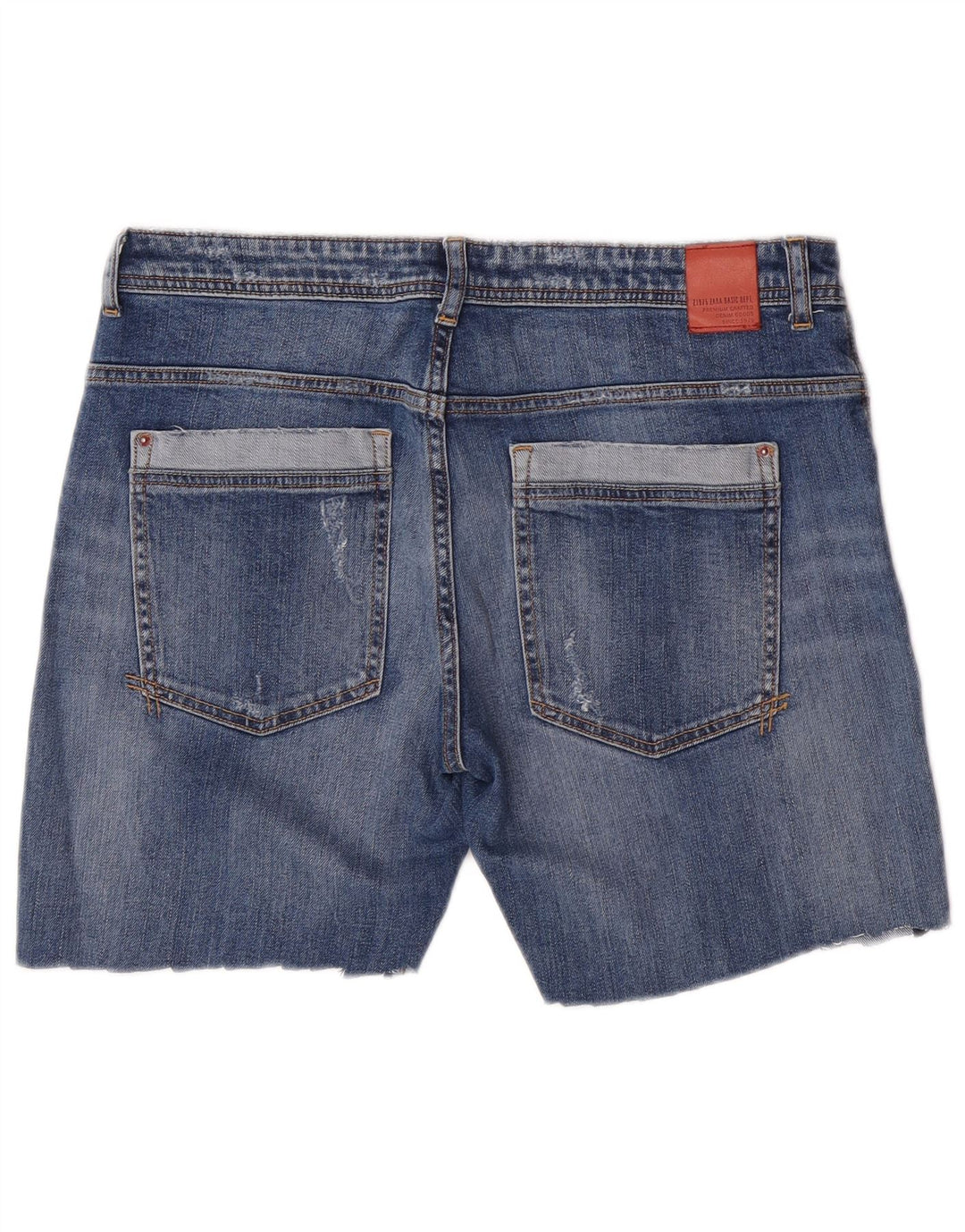 Zara Dame Denim Shorts EU 40 Medium W30 Blue Floral