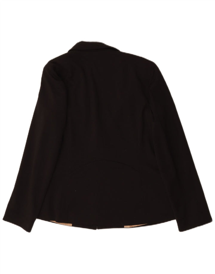 Oasis Dame 1 Knap Blazer Jakke UK 12 Medium Sort Polyester
