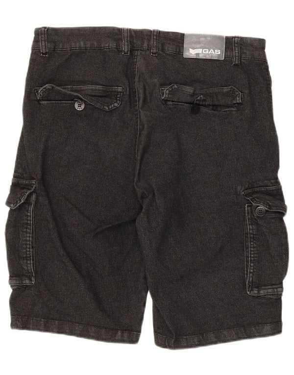 Gas Herre Denim Regular Fit Cargo Shorts Medium W32 Sort Bomuld