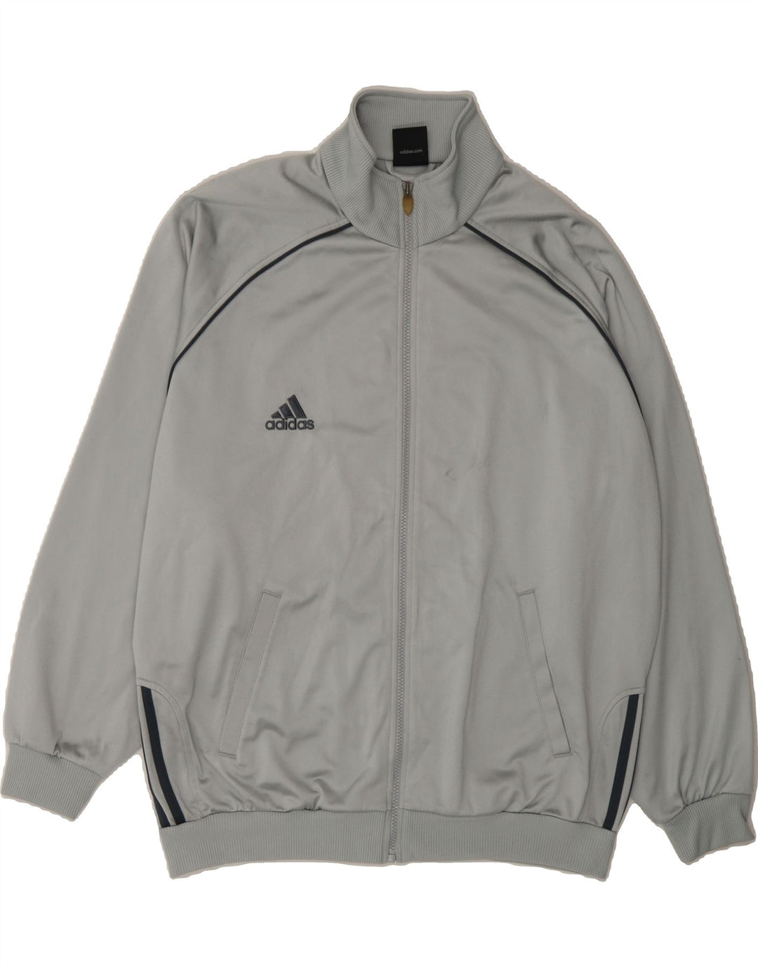 ADIDAS Mens Tracksuit Top Jacket UK 44/46 Large Grey Polyester Vintage Adidas and Second-Hand Adidas from Messina Hembry 