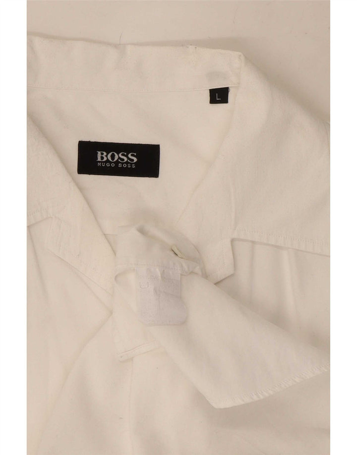 Hugo Boss Herreskjorte Stor hvid bomuld