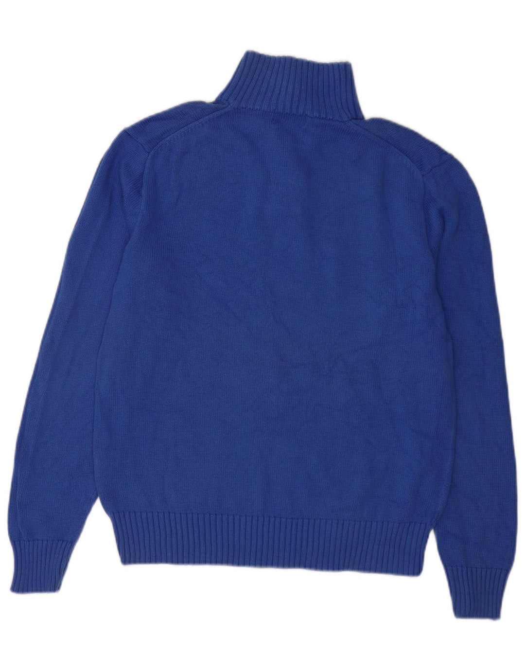 POLO RALPH LAUREN Herre Button Neck Jumper Sweater Medium Blue Bomuld