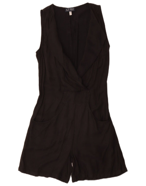 Armani Jeans Dame Ærmeløs Playsuit EU 40 Medium Black Viscose