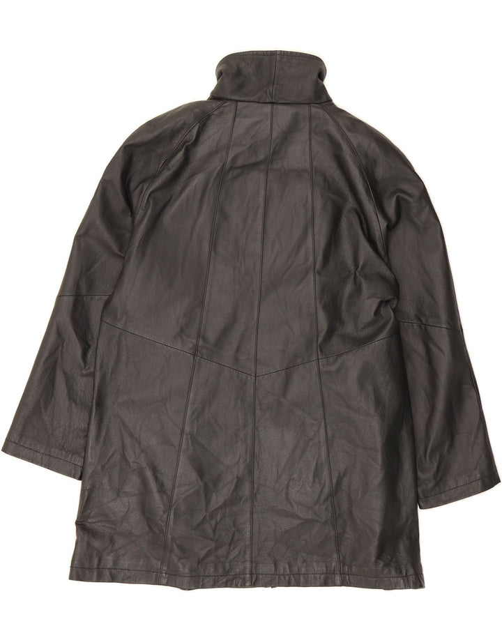 JCC Womens Leather Coat UK 20 2XL Black Leather Vintage JCC and Second-Hand JCC from Messina Hembry 