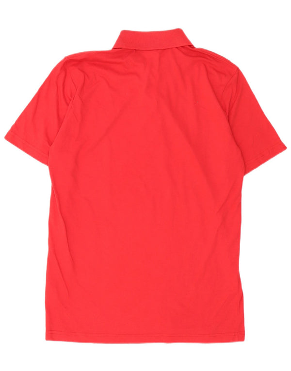 Adidas Mens Polo Shirt Medium Red Striped Cotton