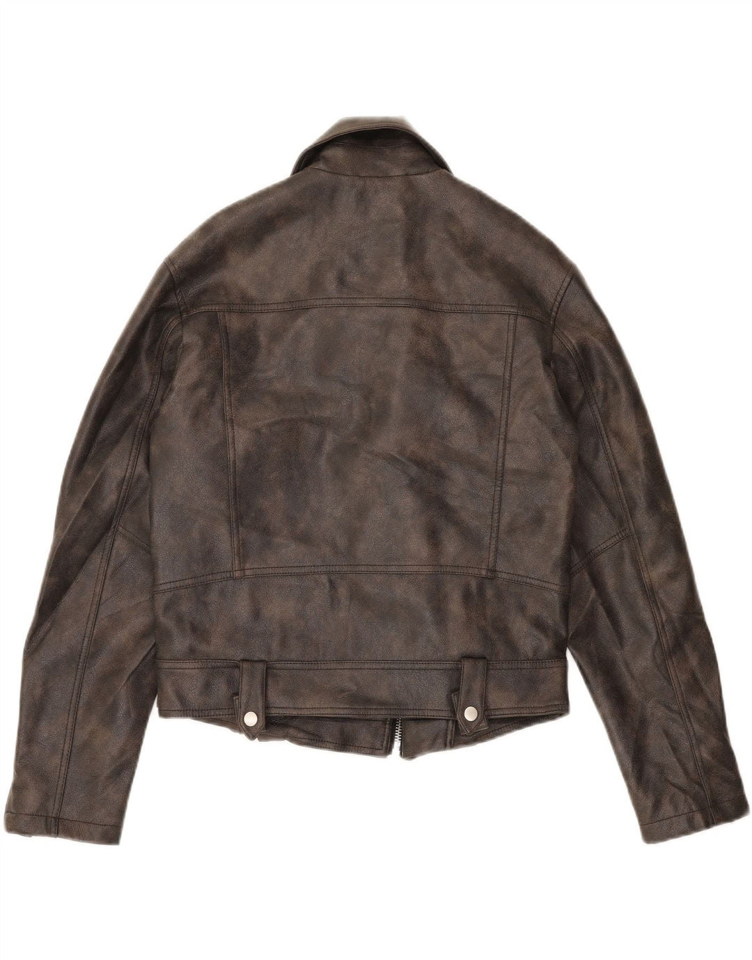 ZARA Womens Oversized Faux Leather Biker Jacket UK 10 Small Black Vintage Zara and Second-Hand Zara from Messina Hembry 