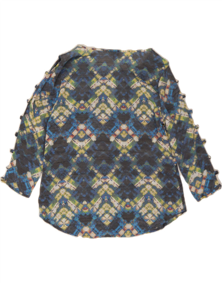 LEE Womens Top 3/4 Sleeve UK 10 Small Multicoloured Ikat Rayon Vintage Lee and Second-Hand Lee from Messina Hembry 