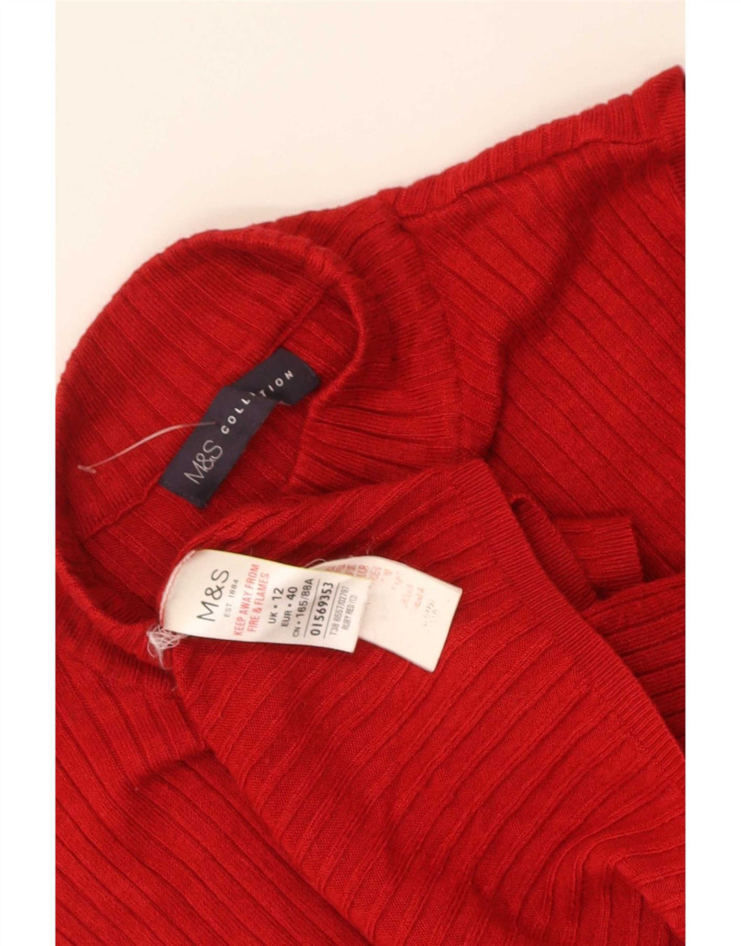 Marks & Spencer Dame Vest Tank Top UK 12 Medium Red Viscose