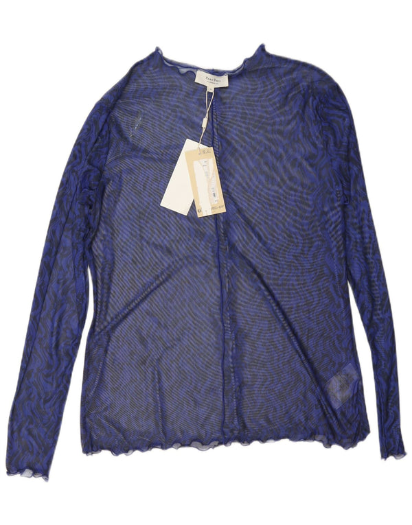 Part Two Dame Langærmet Se Through Top UK 18 XL Blå Chevron Polyester