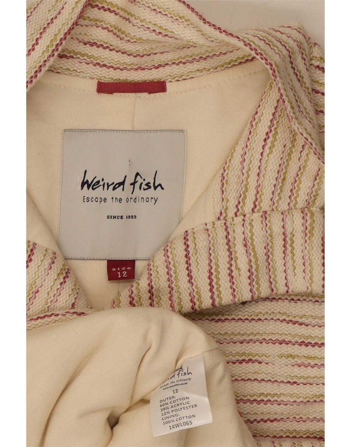 Weird Fish Dame Duffle Jacket UK 12 Medium Off White Stribet bomuld