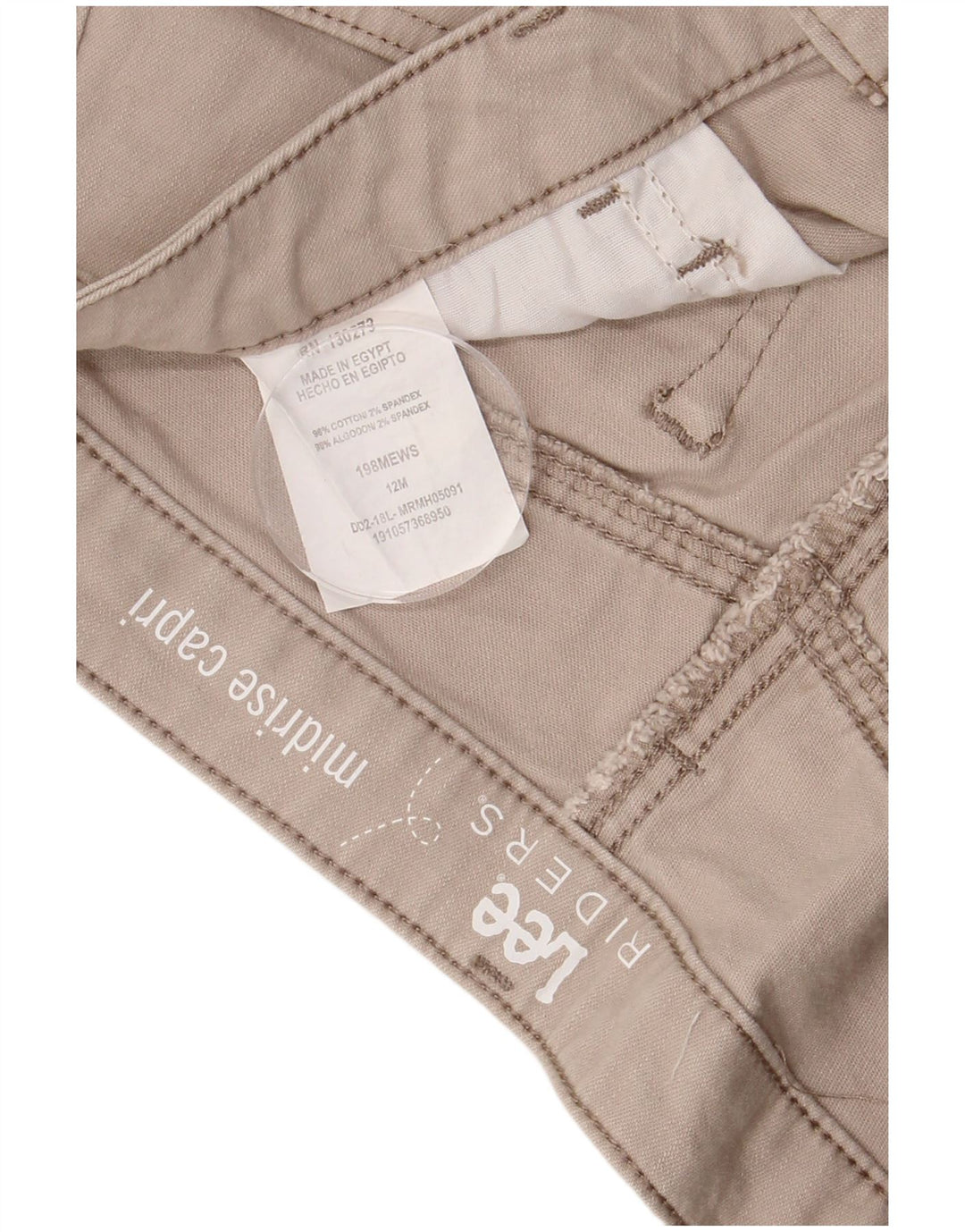 LEE Womens Riders Mid Rise Capri Bukser US 12 Large W32 L20 Beige