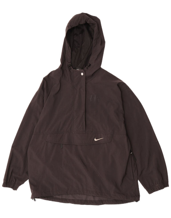 Nike Dame Hætte Oversized Anorak Jacket US 8/10 Medium Black Nylon
