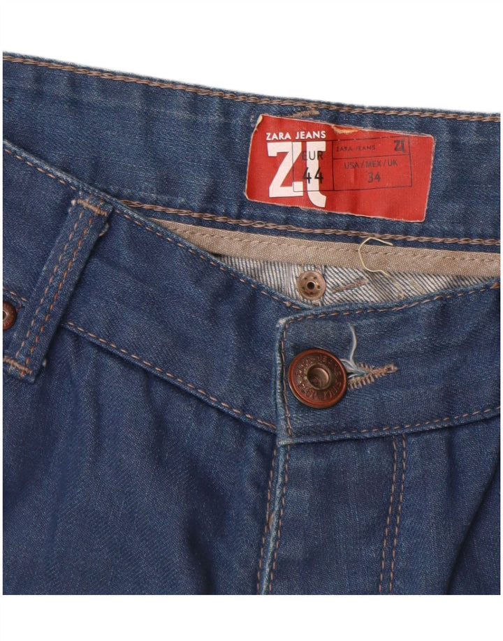 Zara Herre Slim Jeans EU 44 Large W34 L32 Blå Bomuld