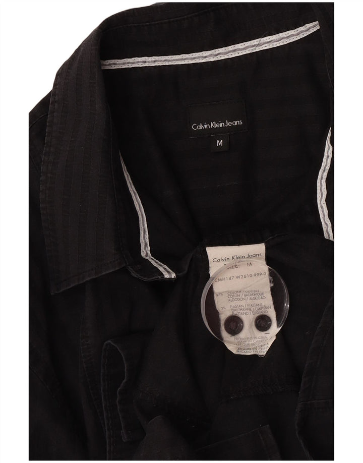 Calvin Klein Jeans Herreskjorte Medium Sort Stribet Bomuld