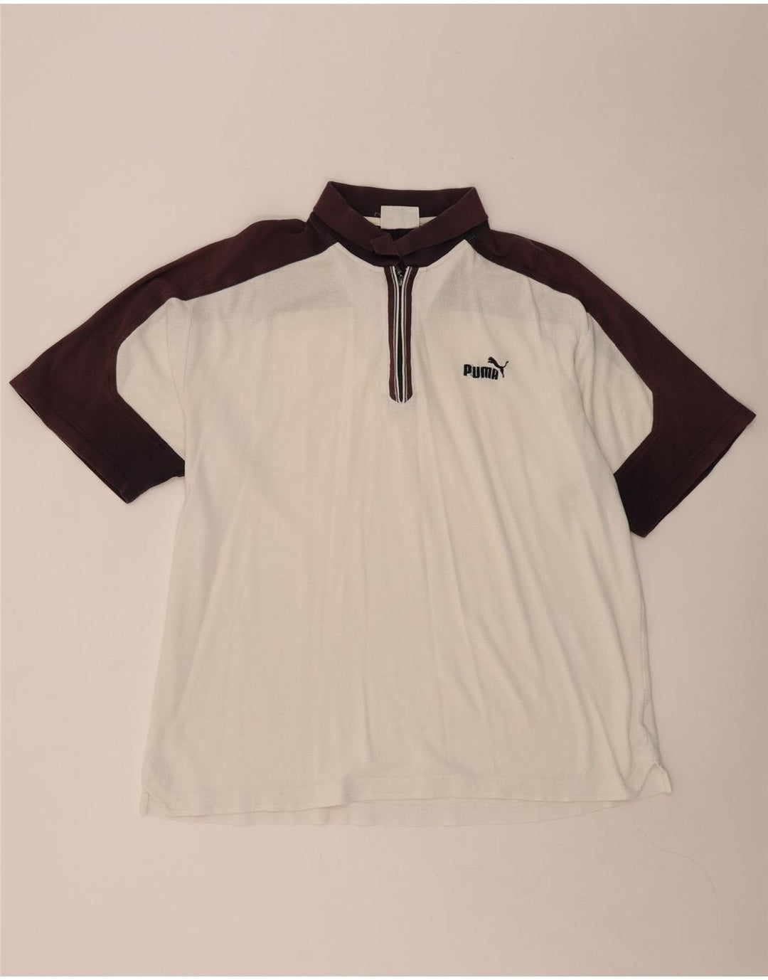 PUMA Poloshirt til mænd XL Hvid Colourblock Bomuld