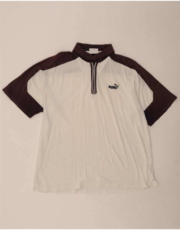PUMA Poloshirt til mænd XL Hvid Colourblock Bomuld
