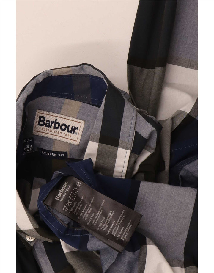 Barbour herre skræddersyet pasform skjorte XL flerfarvet plaid bomuld