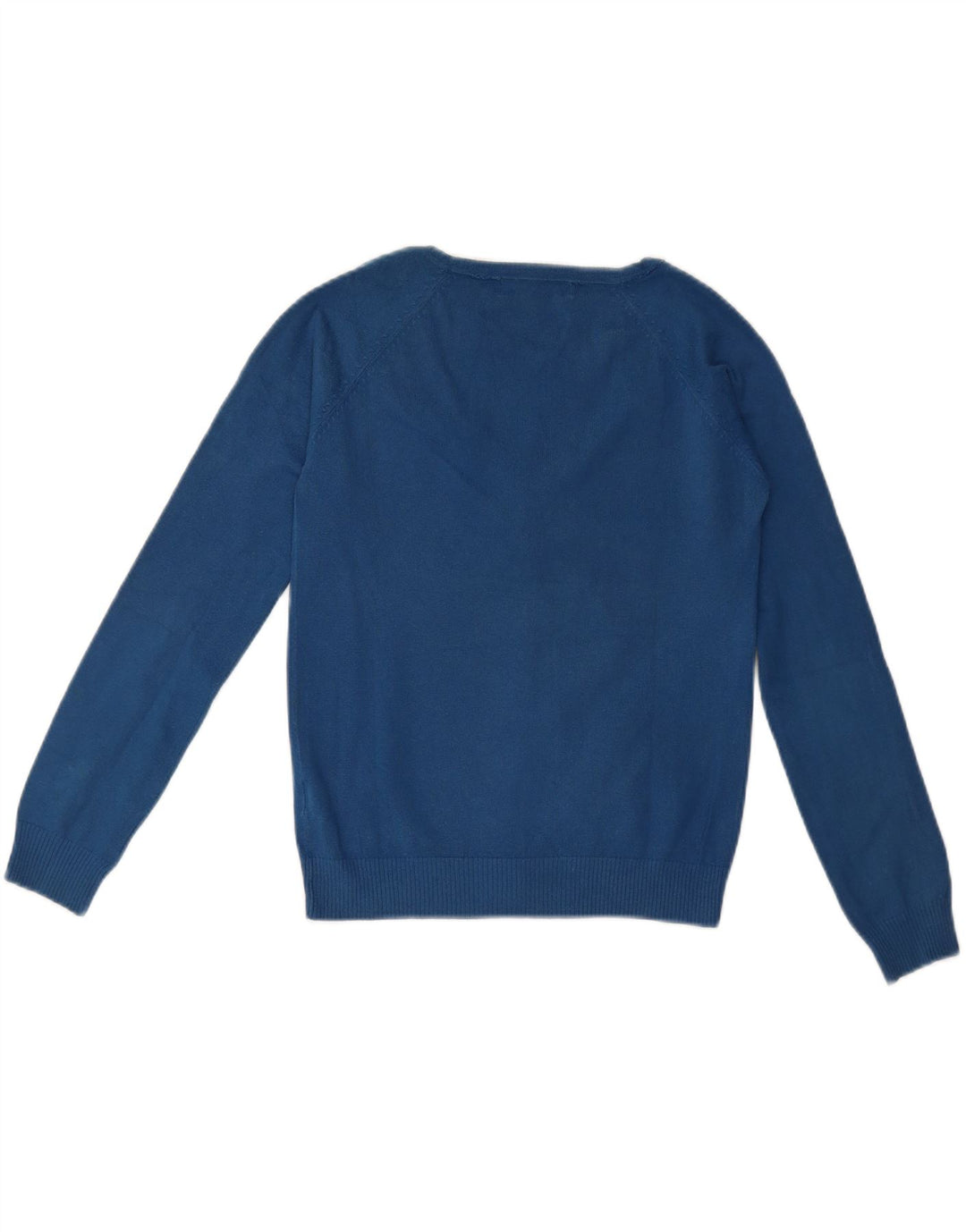 Zara Dame Cardigan Sweater UK 12 Medium Blue Bomuld