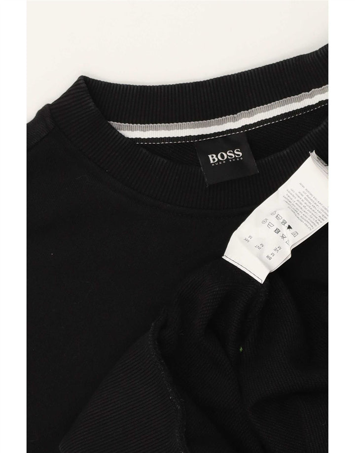 Hugo Boss Herre grafisk sweatshirt Jumper Medium Sort Bomuld
